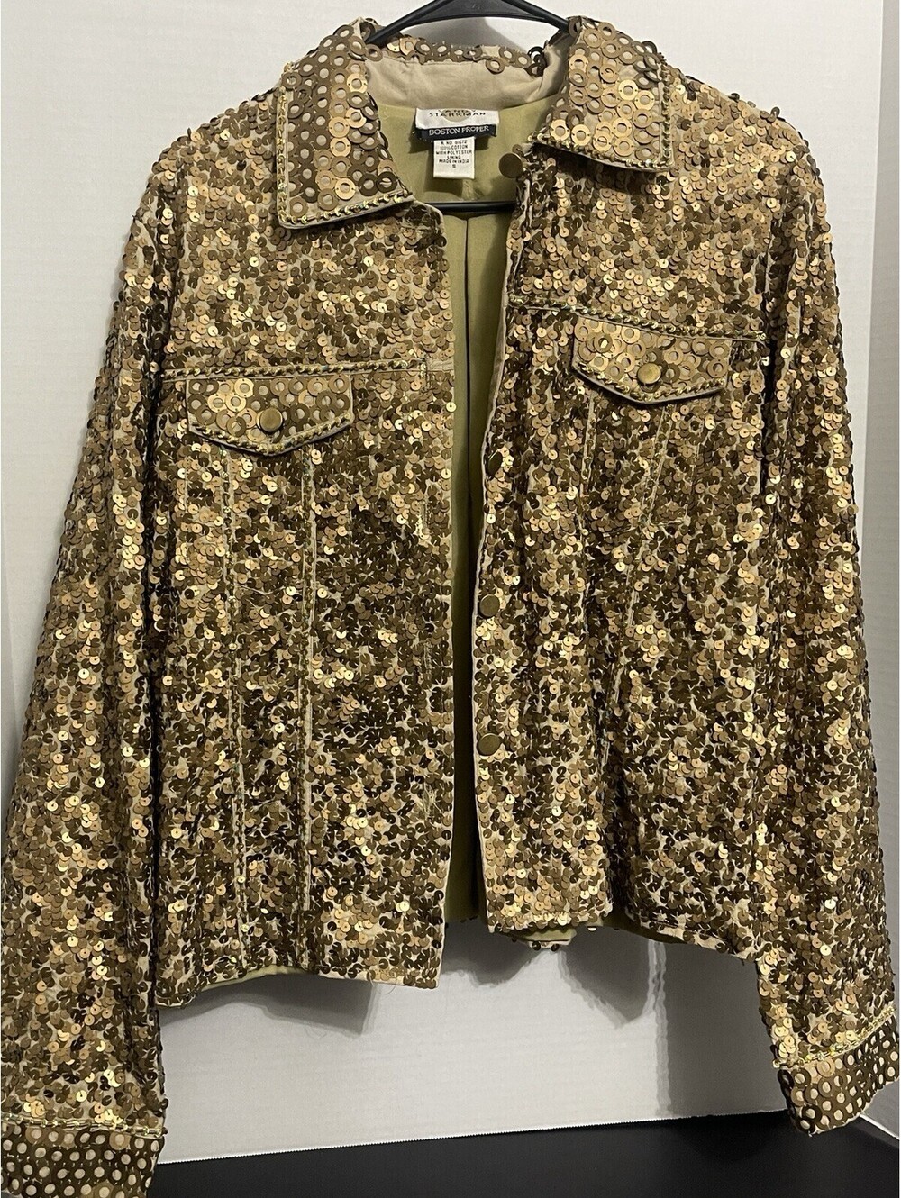 Vintage Sandy Starkman Boston Proper Sequin Jacket Size Small